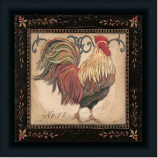 II Rooster French Country Kitchen Decor Print Framed