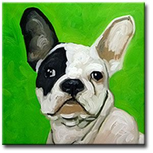 Pop Art Dog Painting French Bulldog Canvas Giclee Print