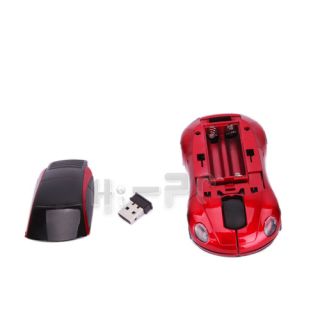 4G Car Wireless Optical Mouse Red + Mini Receiver for PC Computer