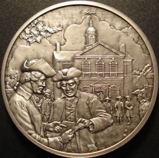  History of Colonial America Franklin Mint Pewter Medallion