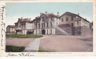 Fort Leavenworth Kansas US Federal Prison Old Postcard