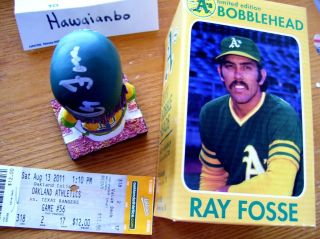 Athletics As Ray Fosse Bobblehead Autograph Signed New