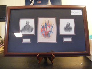 ROBERT E LEE STONEWALL JACKSON FRAMED MATTED CIVIL WAR REPRO PICTURES