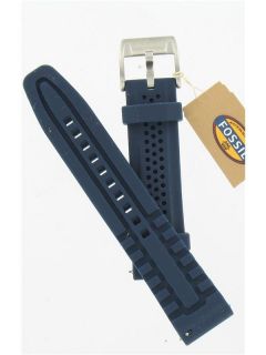 Fossil 22mm Blue Silicone Watch Band AMS163
