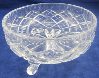 Vintage Footed Crystal Candy Dish Fruit Dish Ornate Designs Glass