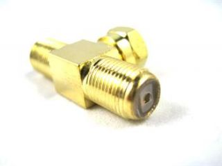 Coax F Type Splitter Adapter 1 Male to 2 Female Connector for RG6 RG59