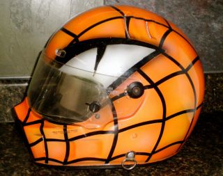 NHRA Larry McBride Helmet Nitro Drag Bike Top Fuel Spider
