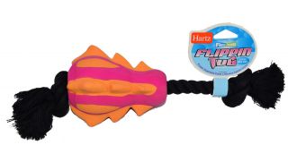 Hartz Flexa Foam Flippin Tug Dog Toy Pink Orange
