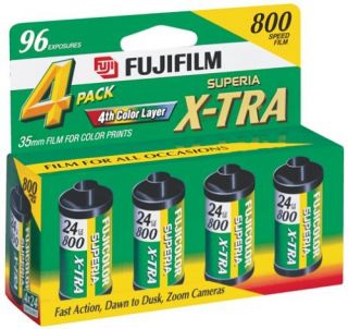 Fujifilm Superia 800 Speed 24 Exposure 35mm Film 4 Pack