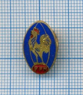 Old Rugby Federation Enameled Badge Pin France Rooster