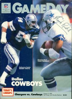  Chargers vs Dallas Cowboys Program Autographed by Frank Rustich