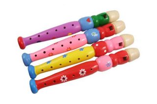 Beautiful and colorful patterns wood Flute send one randomly