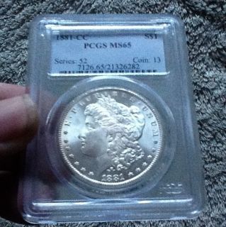 1881 Carson City Silver Dollar PCGS grade MS65 Very BEAUTIFUL And