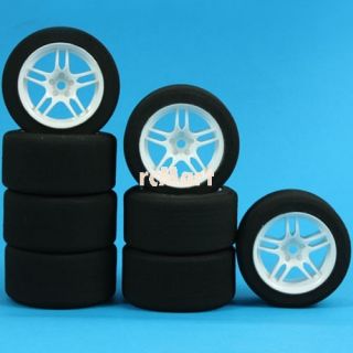 Yeah Racing (#WL 2005WT F) 110 Mini Foam Tire Set (8pcs) White 26 Deg