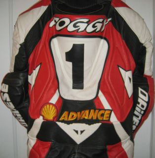 DUCATI DAINESE LEATHER SUIT CARL FOGARTY EURO 54