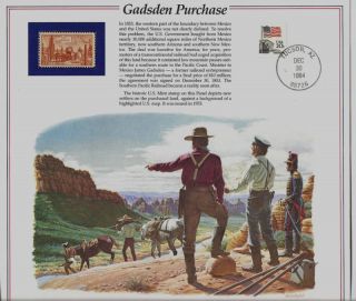 1853 James Gadsden Purchase Mexico SPRR Print Stamp