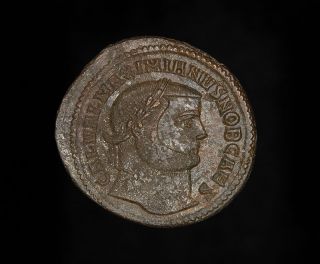  Roman Silvered Bronze Follis Genius Coin of Emperor Galerius