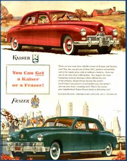  1947 Full Color Advertisement for Kaiser Frazer Automobiles