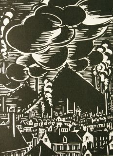 Frans Masereel Pollution Woodcut Signed in Block Get 4 for The Price