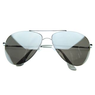 Full Mirrored Lens Curved Teardrop Metal Wire Frame Aviator Sunglasses