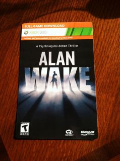 Alan Wake Xbox 360 2010 Full Game  Code Card Cheapest on 