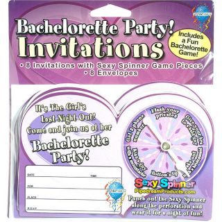 16 Bachelorette Spinner Game Piece Party Invitations w Envelopes