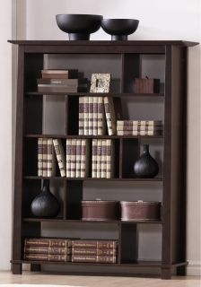 Brown Wood Modern Bookcase Tall Living Room Furniture RT157D OCC H