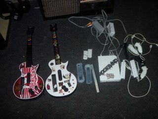 Wii Game Console Remotes Guitars All in Good Working Condition Look