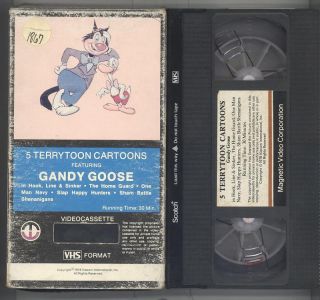 Gandy Goose 5 Terrytoon cartoons VHS Magnetic Video Rare OOP