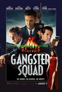 Gangster Squad Movie Poster DS 27x40 Original Sean Penn Emma Stone