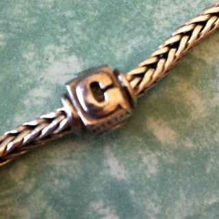 New Authentic Trollbeads Letter G Alphabet Bead Silver Sterling