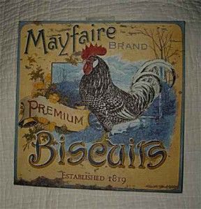  Brand Premium Biscuits~French Country Decor~Rooster~Canvas~New Vintage