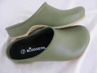 Sloggers Slip on Clogs Gardening Shoes Olive Green Size 7 Very Good