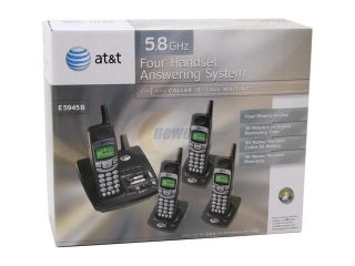 At T E5945B 5 8 GHz 4X Handsets Cordless Phone Answering Machine for