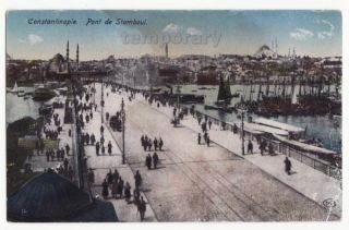 Turkey Istanbul Constantinople Galata Bridge Promenade c1910s Vintage
