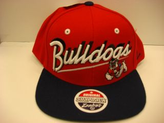 Fresno State Bulldogs Zephyr Flat Brim Snapback Cap Shadow Script Hat