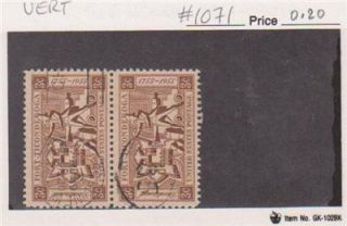 pair stamp vert year1955 scott 1071 fort ticonderoga