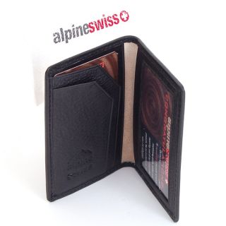 Leather Card Case Front Pocket Wallet ID Window Slim Thin Mini by