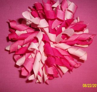 Pink Boutique Korker Hair Bow 3 Different Color Pinks Big Full Bow