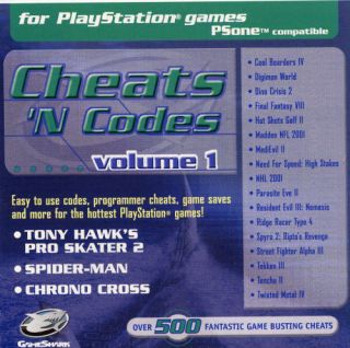  GameShark Cheats N Codes Volume 1 CD for PlayStation PS1 Games