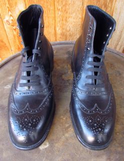 Vintage Bespoke Foster & Son Brogue Boots Shoes size 8 D men