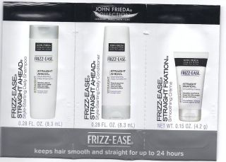 John Frieda Frizz Ease Straight Ahead (3) sample sets keep hair smooth