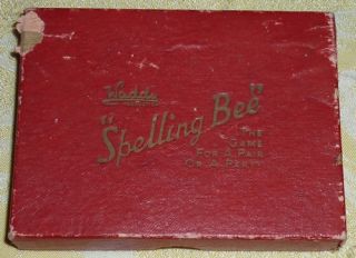 Spelling Bee Word Game by Waddy Productions 1930s Vintage Card Game