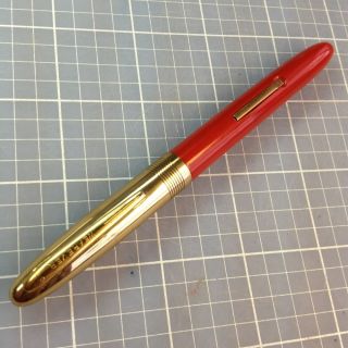Wearever Red Fountain Pen Lever Fill Excellent