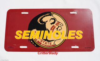 Vintage Florida State Seminoles Plastic License Plate