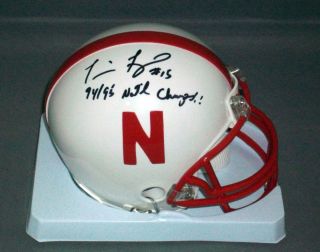 Tommie Frazier AUTOGRAPHED SI GNED Nebraska Mini Helmet W 94 95 Champs