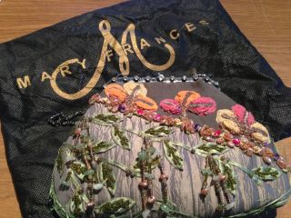  Frances Autumn Garden Embellished Victorian Clutch w Dust Bag