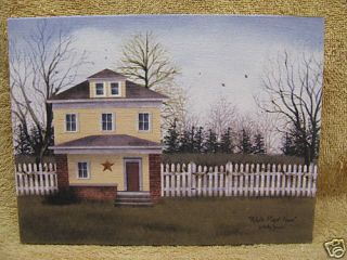 White Picket Fence House Canvas Picture Decor Paint