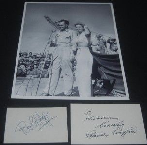 Bob Hope Frances Langford Autographs Great WWII USO Troops Print