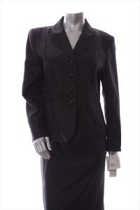 Suit Studio Garden Grove NEW Skirt Black Textured Petite 16P (r63
